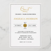 Elegant foto-Afstuderen script Folie Uitnodiging (Achterkant)