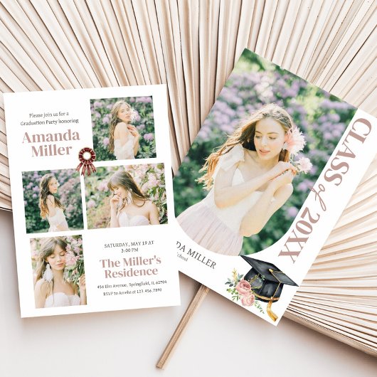 Elegant foto Afstuderen uitnodiging