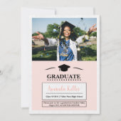 Elegant foto Afstuderen uitnodiging (Voorkant)