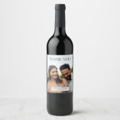 Elegant Foto: Bedankt voor je huwelijk Wijn Etiket (Voorkant)