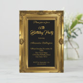 Elegant Foto Birthday Party Gold Kaart (Staand voorkant)