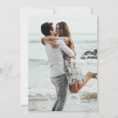 Elegant Foto Blauw Monogram Sla de datum op Save The Date (Achterkant)