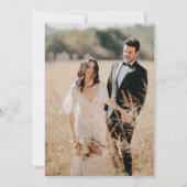 Elegant Foto Bride & Groom Wedding Kaart (Achterkant)