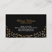 Elegant foto Bruin Glitter Black Modern Visitekaartje (Achterkant)
