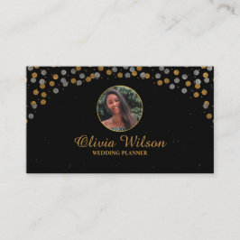 Elegant foto Bruin Glitter Black Modern Visitekaartje