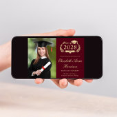 Elegant Foto Burgundy College Graduparty Kaart