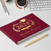 Elegant Foto Burgundy Graduation Party Gastenboek