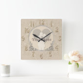 Elegant FOTO Clock Wedding and Jubileum Gifts Vierkante Klok (Huis)