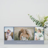 Elegant Foto Collage Blue Wedding Hartelijk dank (Staand voorkant)