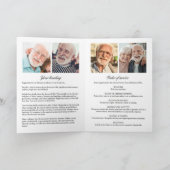 Elegant foto-collage gevouwen rouwprogramma kaart (Binnen)