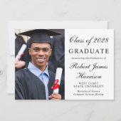 Elegant Foto College Graduation Party Kaart (Voorkant)