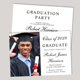 Elegant Foto College Graduation Party Kaart