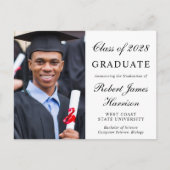 Elegant Foto College Graduation Party Uitnodiging Briefkaart (Voorkant)