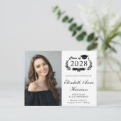 Elegant Foto College Graduation Party Uitnodiging Briefkaart (Staand voorkant)