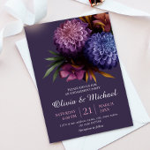 Elegant Foto Dahlia Minimalist Engagement Party Kaart