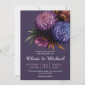 Elegant Foto Dahlia Minimalist Wedding Invitation Kaart (Voorkant)