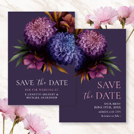 Elegant Foto Dahlia Wedding Save the Dates Kaart