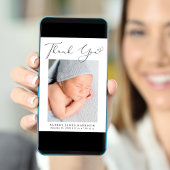 Elegant foto Dank je geboorte Aankondiging