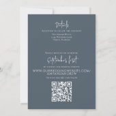 Elegant foto Eenvoudige QR-code RSVP Dusty Grey Kaart (Achterkant)