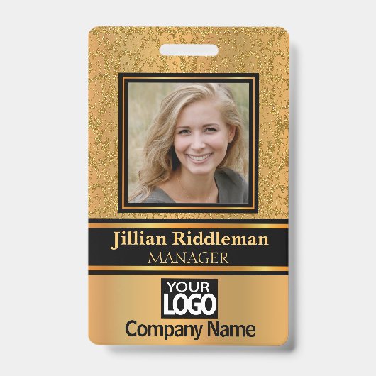 Elegant foto en Logo Badge (Front)