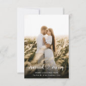 Elegant Foto gehuwd en vrolijk kerstfeest Kaart (Voorkant)