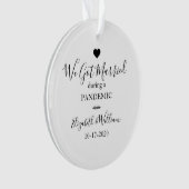 Elegant foto gehuwd met pandemische kerstmis ornament (voorkant)