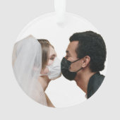 Elegant foto gehuwd met pandemische kerstmis ornament (achterkant)