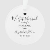 Elegant foto gehuwd met pandemische kerstmis ornament (voorkant)