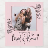 Elegant foto gemaakt van het eervolle voorstel wijn etiket (Enkel label)