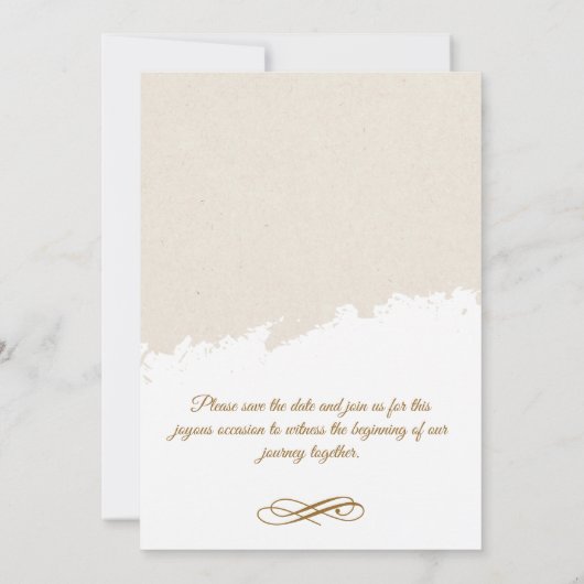 Elegant Foto & Goud Script Sla de datum bruiloft Kaart (Achterkant)