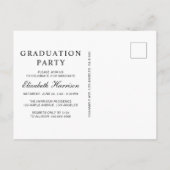 Elegant Foto Green Graduation Party Uitnodiging Briefkaart (Achterkant)