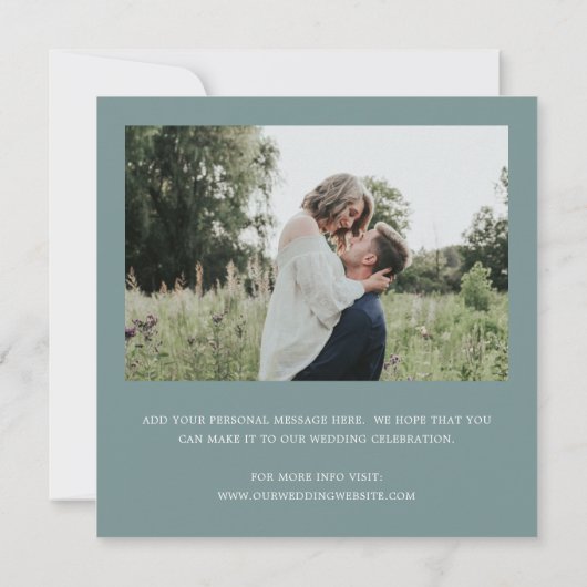Elegant Foto Greenery Eucalyptus Wedding Save The Date (Achterkant)