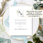 Elegant Foto Greenery Wedding, Mist Blue Bedankkaart