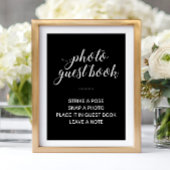 Elegant Foto Guest Book Black Weduwen Sign Poster