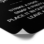 Elegant Foto Guest Book Black Weduwen Sign Poster (Hoek)