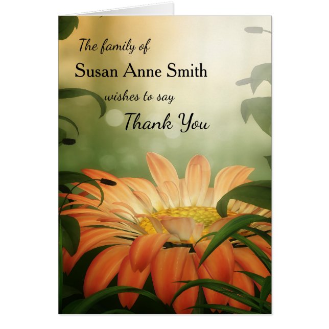 Elegant Foto Hartelijk dank voor uw sympathie (Voorkant)