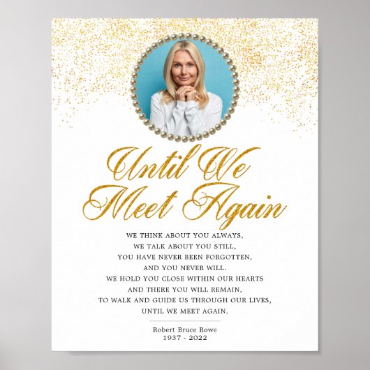 Elegant foto-herdenkings-rouwgedicht-teken poster (Voorkant)