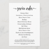 Elegant foto in het liefhebben van geheugen begraf programmakaart (Achterkant)