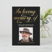 Elegant foto in het liefhebben van geheugen begraf programmakaart (Staand voorkant)