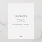 Elegant foto-ingang slaat de datum waarop het echt folie uitnodiging (Achterkant)