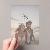 Elegant, Foto, Klassiek, Monogram, Trouwdag Acryl Uitnodigingen (Insitu (Draagbaar))