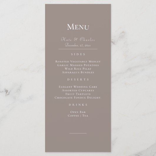 Elegant Foto Lijst QR Code bruiloft Menu (Achterkant)