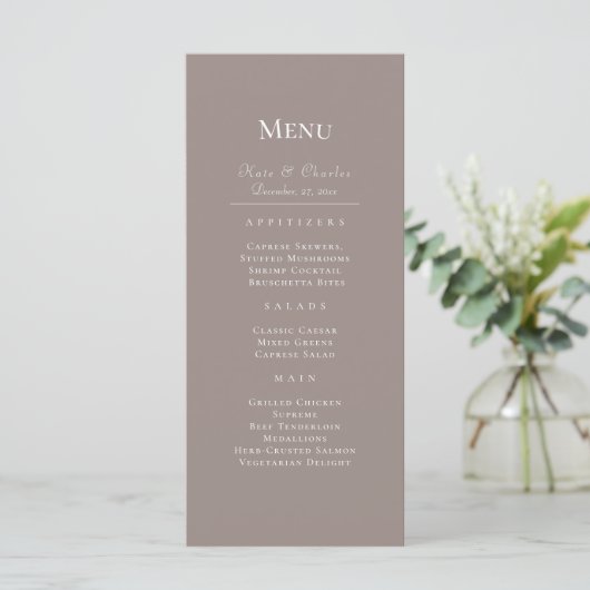 Elegant Foto Lijst QR Code bruiloft Menu (Staand voorkant)