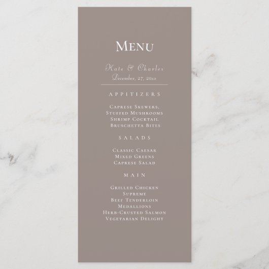 Elegant Foto Lijst QR Code bruiloft Menu (Voorkant)