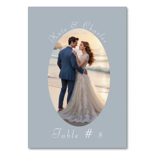 Elegant Foto lijst QR Code Tafel Kaart (Achterkant)