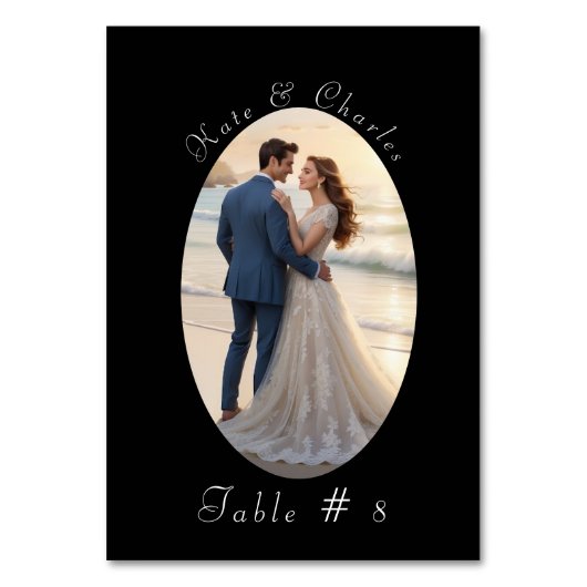 Elegant Foto lijst QR Code Tafel Kaart (Achterkant)