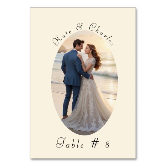 Elegant Foto lijst QR Code Tafel Kaart (Achterkant)