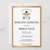 Elegant Foto MD Doctor of Medicine Afstuderen Kaart (Voorkant)