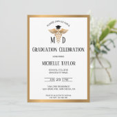 Elegant Foto MD Doctor of Medicine Afstuderen Kaart (Staand voorkant)