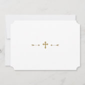 Elegant Foto Meisje Gouden Eerste Heilige Communie Kaart (Achterkant)